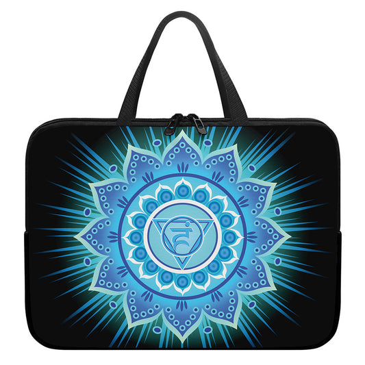 Vishuddha Chakra Mandala Print Laptop Sleeve With Handle