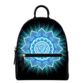 Vishuddha Chakra Mandala Print Leather Backpack