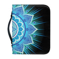 Vishuddha Chakra Mandala Print Leather Bible Cover