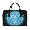 Vishuddha Chakra Mandala Print Leather Duffel Bag