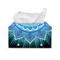 Vishuddha Chakra Mandala Print Leather Tissue Box Cover