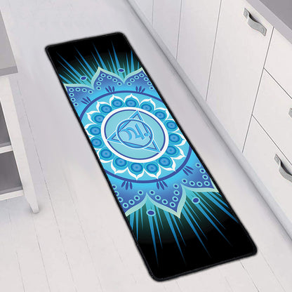 Vishuddha Chakra Mandala Print Long Kitchen Mat