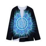 Vishuddha Chakra Mandala Print Long Sleeve Short Coat