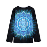 Vishuddha Chakra Mandala Print Long Sleeve Short Coat