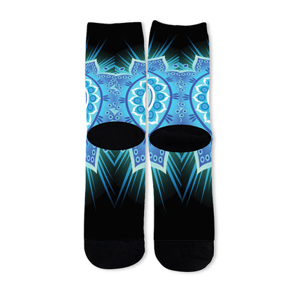 Vishuddha Chakra Mandala Print Long Socks