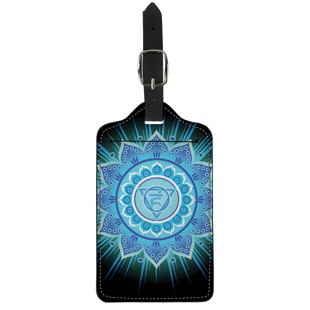 Vishuddha Chakra Mandala Print Luggage Tag