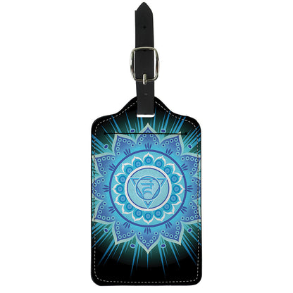 Vishuddha Chakra Mandala Print Luggage Tag