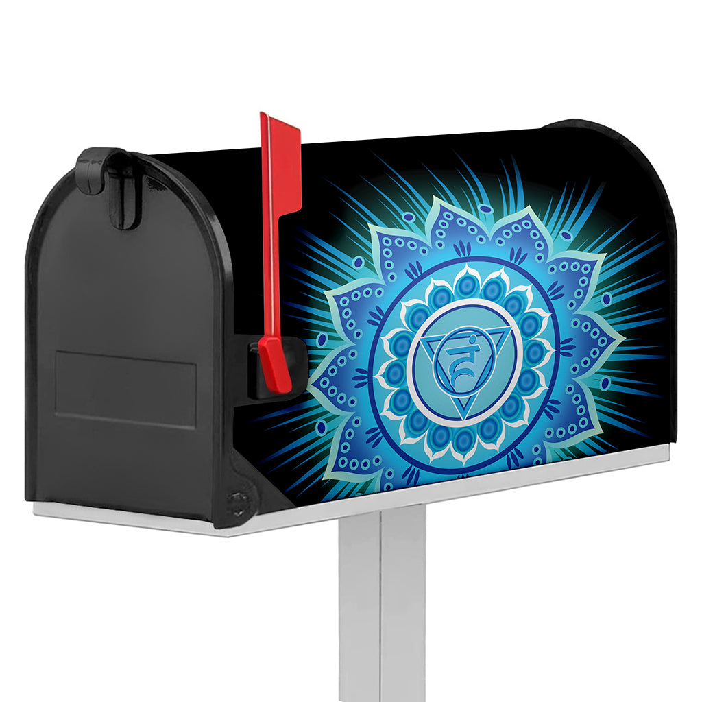Vishuddha Chakra Mandala Print Mailbox Cover