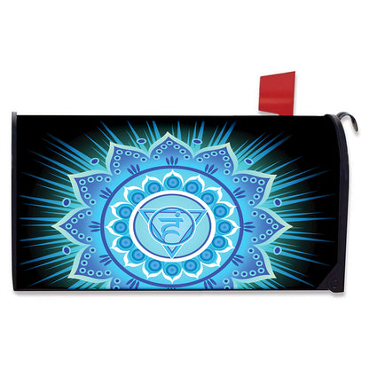 Vishuddha Chakra Mandala Print Mailbox Cover