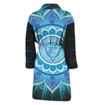 Vishuddha Chakra Mandala Print Men's Bathrobe