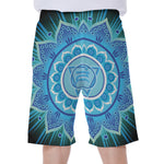 Vishuddha Chakra Mandala Print Men's Beach Shorts