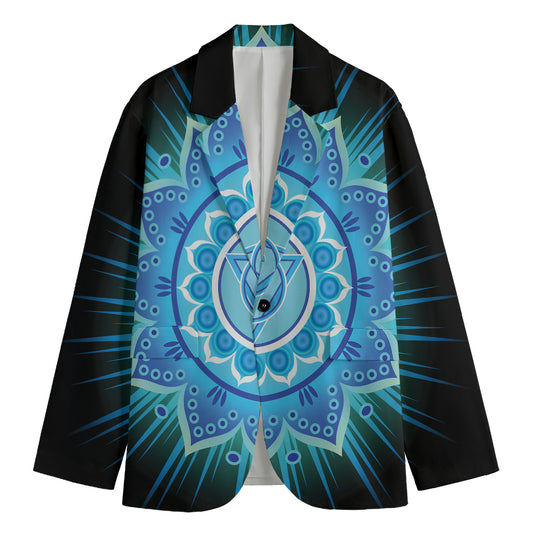 Vishuddha Chakra Mandala Print Men's Blazer