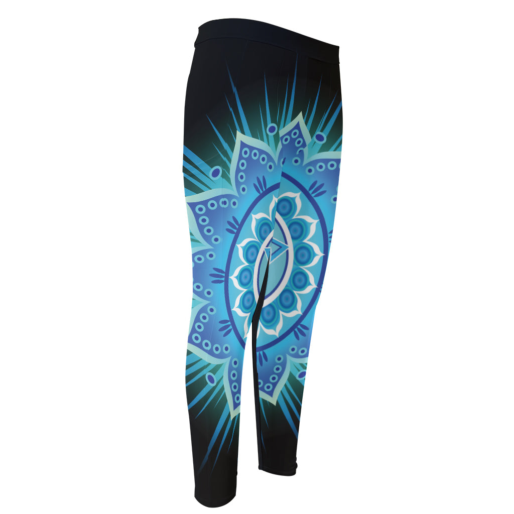 Vishuddha Chakra Mandala Print Men's Compression Pants
