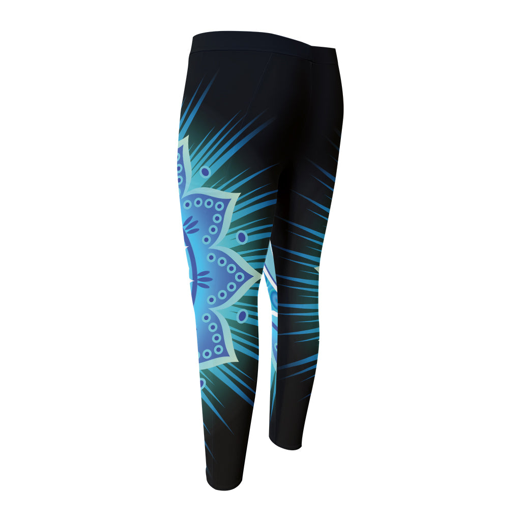 Vishuddha Chakra Mandala Print Men's Compression Pants