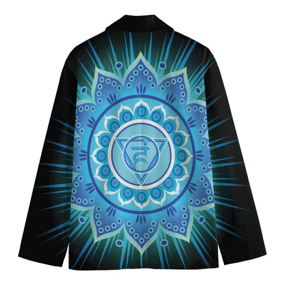 Vishuddha Chakra Mandala Print Men's Cotton Blazer