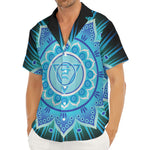 Vishuddha Chakra Mandala Print Men's Deep V-Neck Shirt