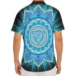 Vishuddha Chakra Mandala Print Men's Deep V-Neck Shirt