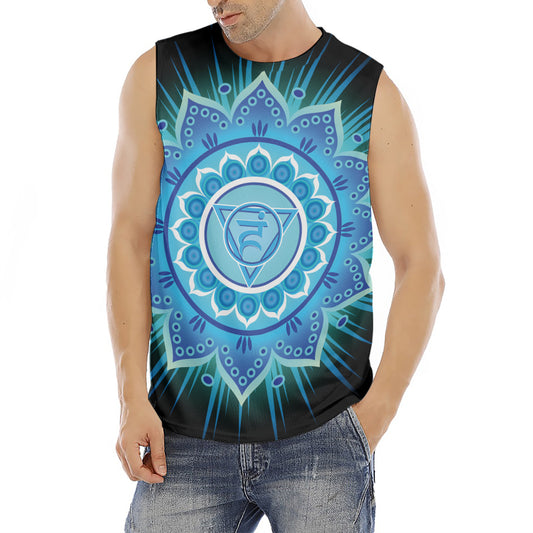 Vishuddha Chakra Mandala Print Men's Fitness Tank Top