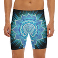 Vishuddha Chakra Mandala Print Men's Long Boxer Briefs