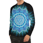 Vishuddha Chakra Mandala Print Men's Long Sleeve Rash Guard