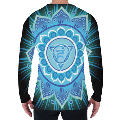 Vishuddha Chakra Mandala Print Men's Long Sleeve T-Shirt