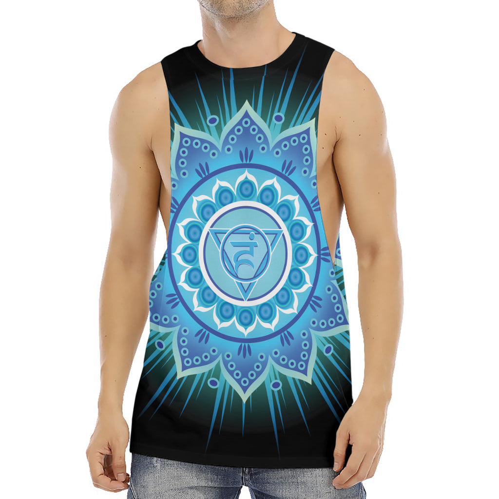 Vishuddha Chakra Mandala Print Men's Muscle Tank Top