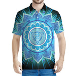 Vishuddha Chakra Mandala Print Men's Polo Shirt