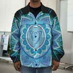 Vishuddha Chakra Mandala Print Men's Shirt Jacket