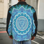 Vishuddha Chakra Mandala Print Men's Shirt Jacket