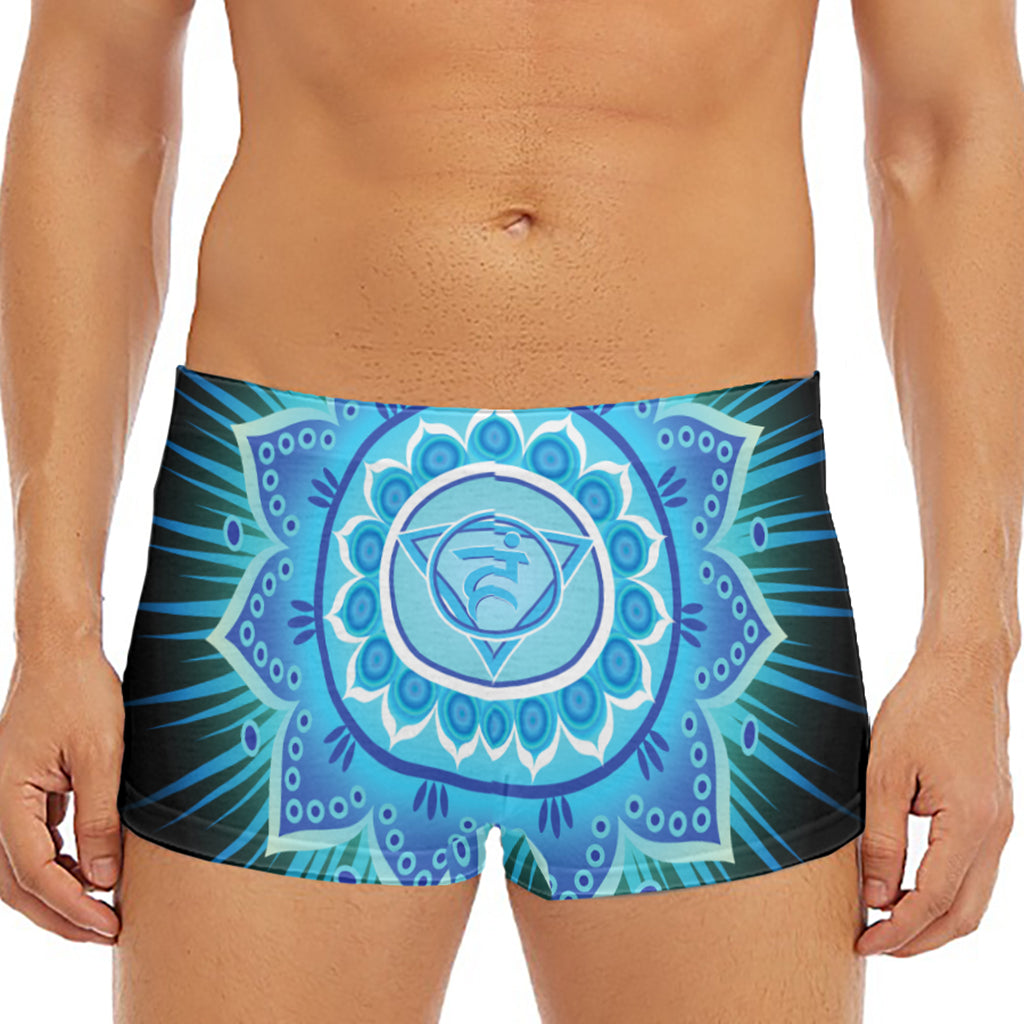 Vishuddha Chakra Mandala Print Men's Short Boxer Briefs