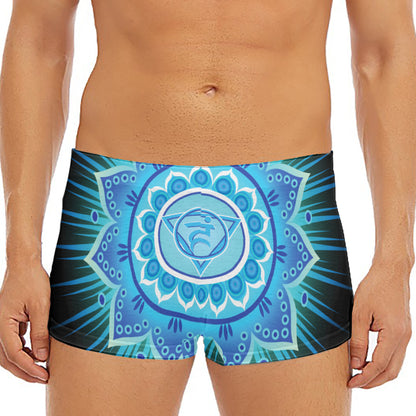 Vishuddha Chakra Mandala Print Men's Short Boxer Briefs