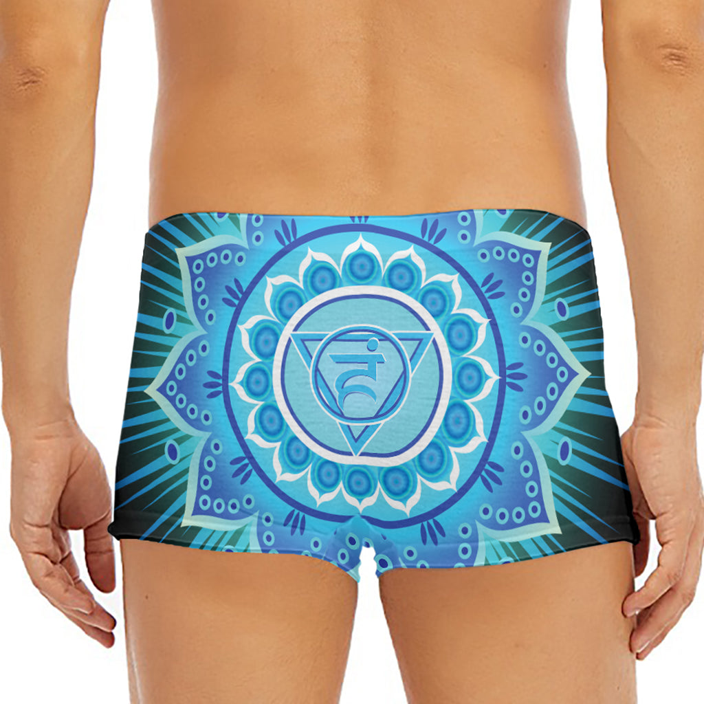Vishuddha Chakra Mandala Print Men's Short Boxer Briefs
