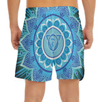 Vishuddha Chakra Mandala Print Men's Split Running Shorts