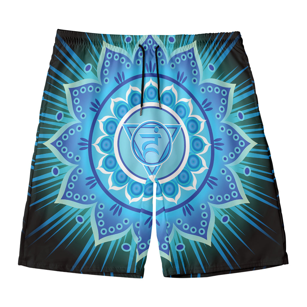 Vishuddha Chakra Mandala Print Men's Swim Trunks