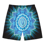 Vishuddha Chakra Mandala Print Men's Swim Trunks