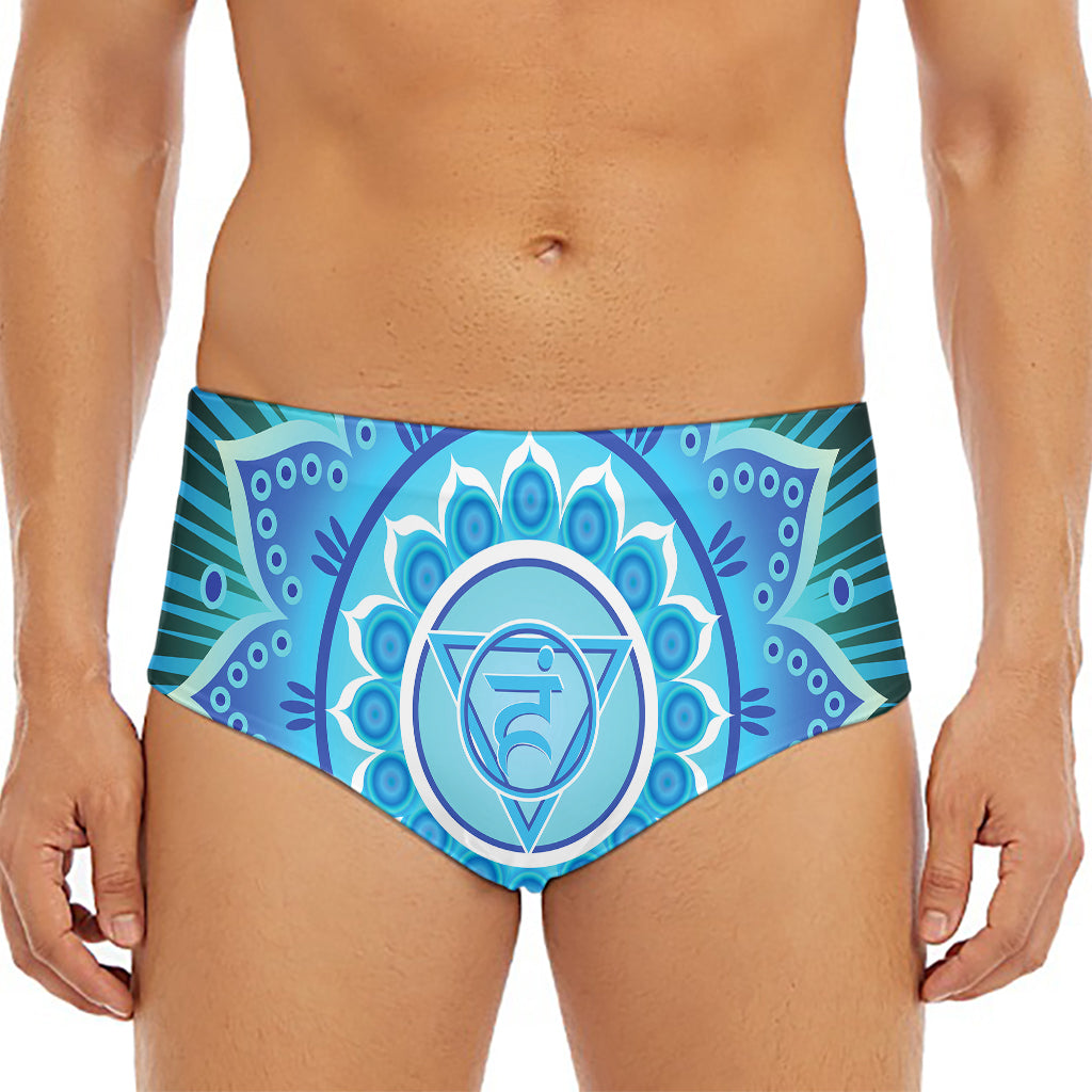 Vishuddha Chakra Mandala Print Men's Triangle Swim Briefs