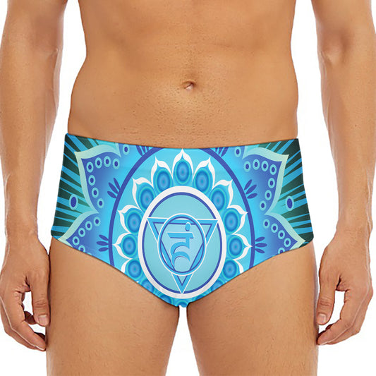 Vishuddha Chakra Mandala Print Men's Triangle Swim Briefs
