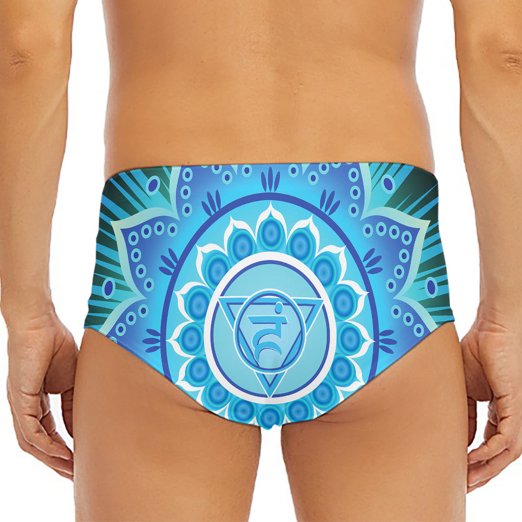 Vishuddha Chakra Mandala Print Men's Triangle Swim Briefs