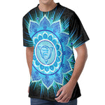 Vishuddha Chakra Mandala Print Men's Velvet T-Shirt