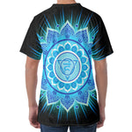 Vishuddha Chakra Mandala Print Men's Velvet T-Shirt
