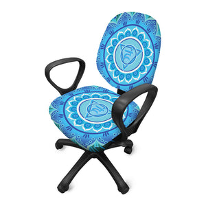 Vishuddha Chakra Mandala Print Office Chair Cover