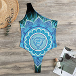 Vishuddha Chakra Mandala Print One Shoulder Bodysuit