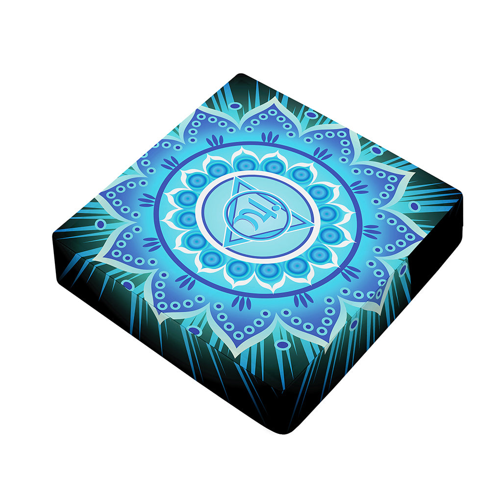 Vishuddha Chakra Mandala Print Outdoor Seat Cushion Cover
