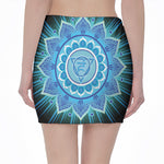 Vishuddha Chakra Mandala Print Pencil Mini Skirt