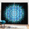 Vishuddha Chakra Mandala Print Pencil Pleat Curtains