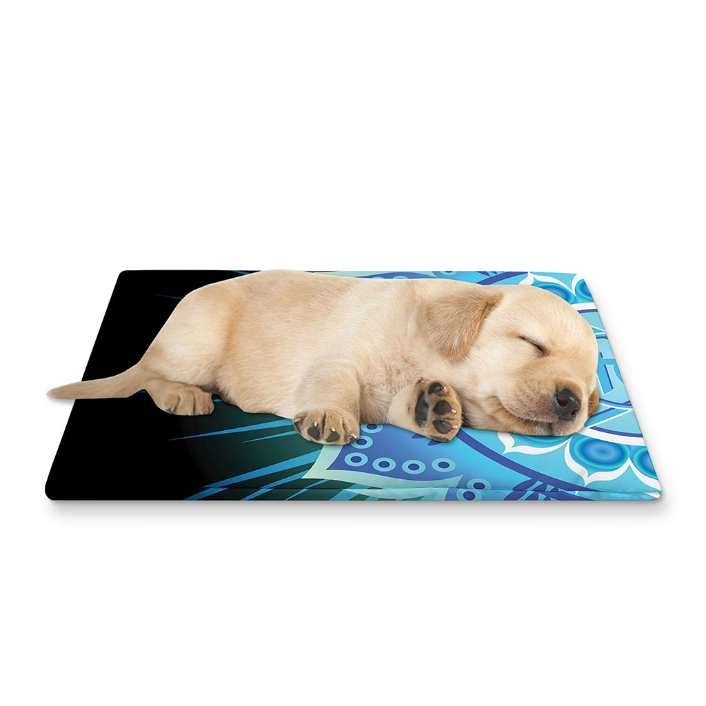 Vishuddha Chakra Mandala Print Pet Cooling Mat Cover