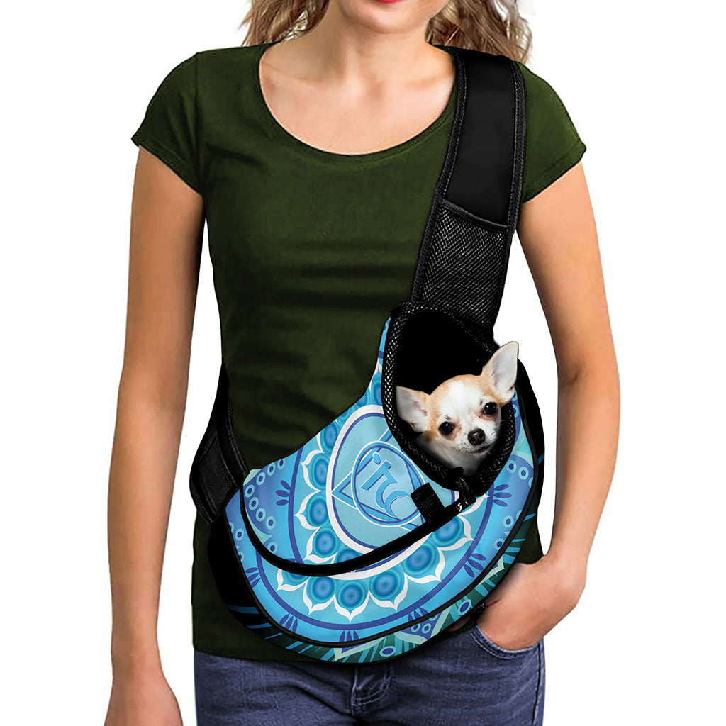 Vishuddha Chakra Mandala Print Pet Sling Carrier