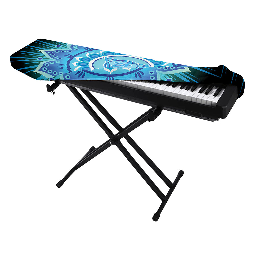 Vishuddha Chakra Mandala Print Piano Keyboard Cover