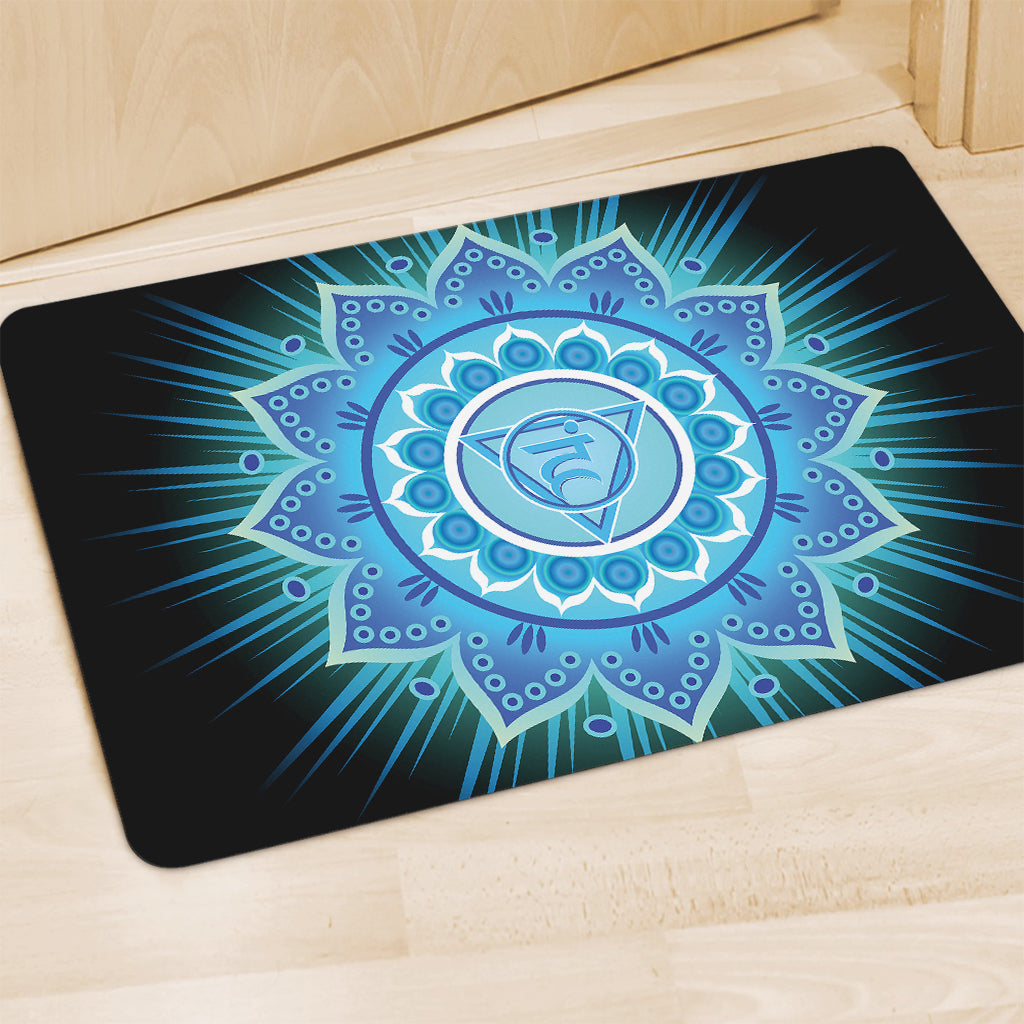 Vishuddha Chakra Mandala Print Polyester Doormat