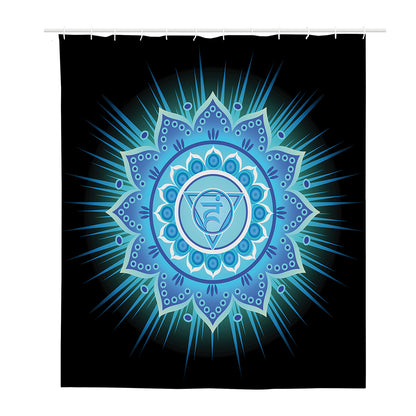 Vishuddha Chakra Mandala Print Polyester Shower Curtain